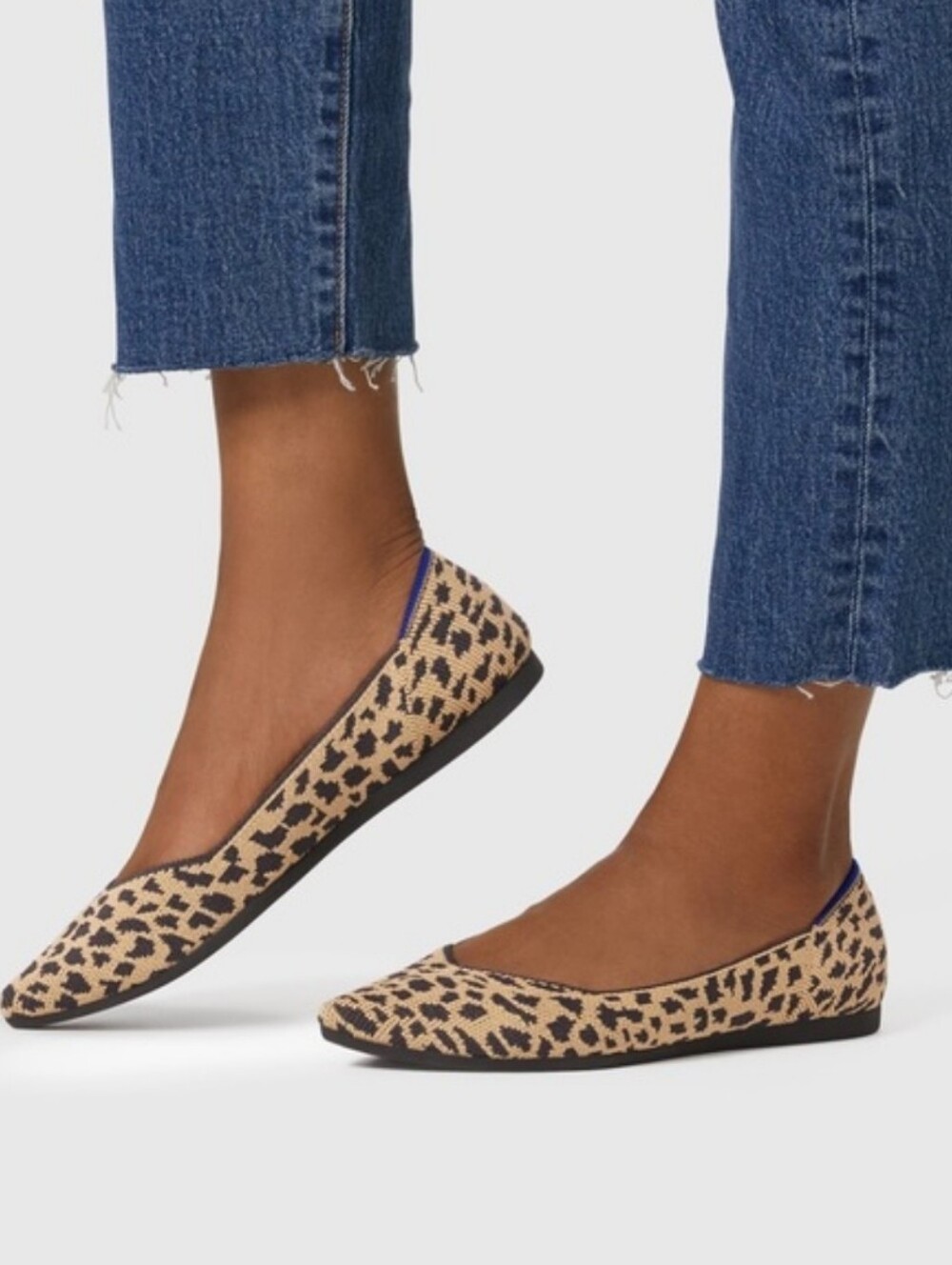 Rothy's The Point Flats Pointy Pointed Toe Recycle Knit Ballet Shoes Animal 8.5